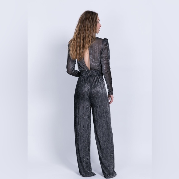 Sabina Musayev metallic jumpsuit with sequins - Picture 5 of 8